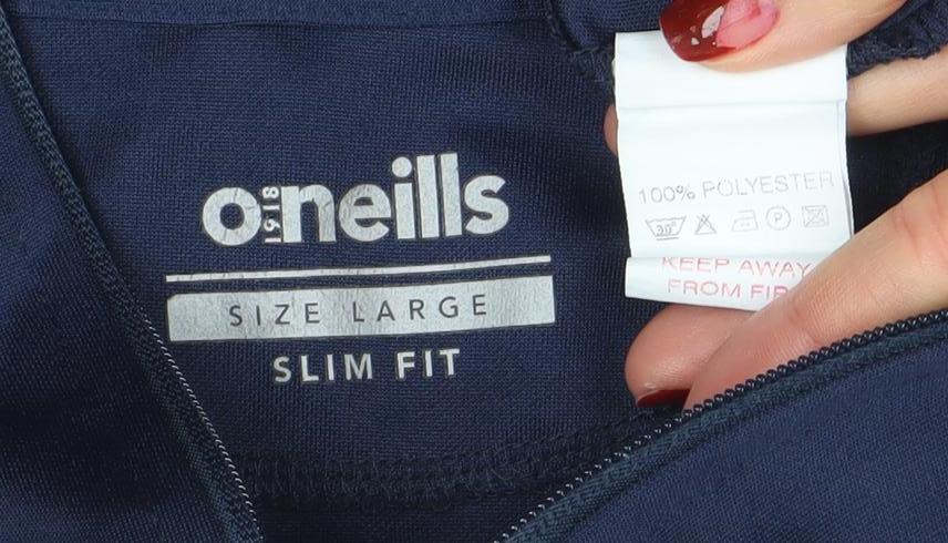 O'Neills Men's Blue Slim Fit 1/4 Zip Long Sleeve Activewear Top Size L