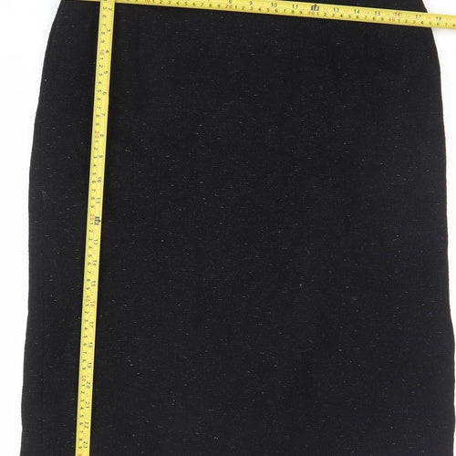 Jaeger Women's Black Wool Pencil Skirt Size 12 Lined Workwear