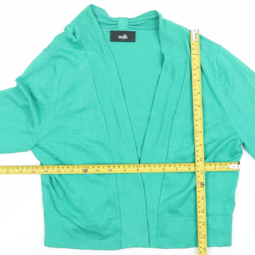 Wallis Women Green Small Open Front Long Sleeve Cardigan