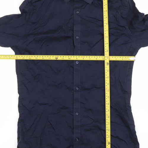 Jack & Jones Premium Men's Blue Slim Fit Long Sleeve Dress Shirt L
