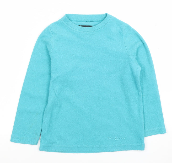 Peter Storm Girls Blue Fleece Pullover Sweatshirt 3-4 Years