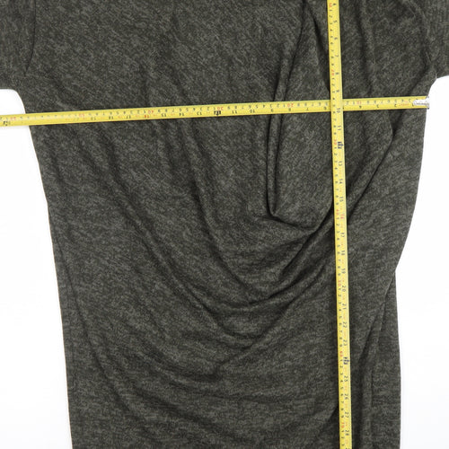 Bella Italia Womens Grey Knit Tunic Jumper Size S 3/4 Sleeve Boat Neck