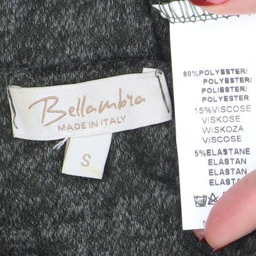 Bella Italia Womens Grey Knit Tunic Jumper Size S 3/4 Sleeve Boat Neck