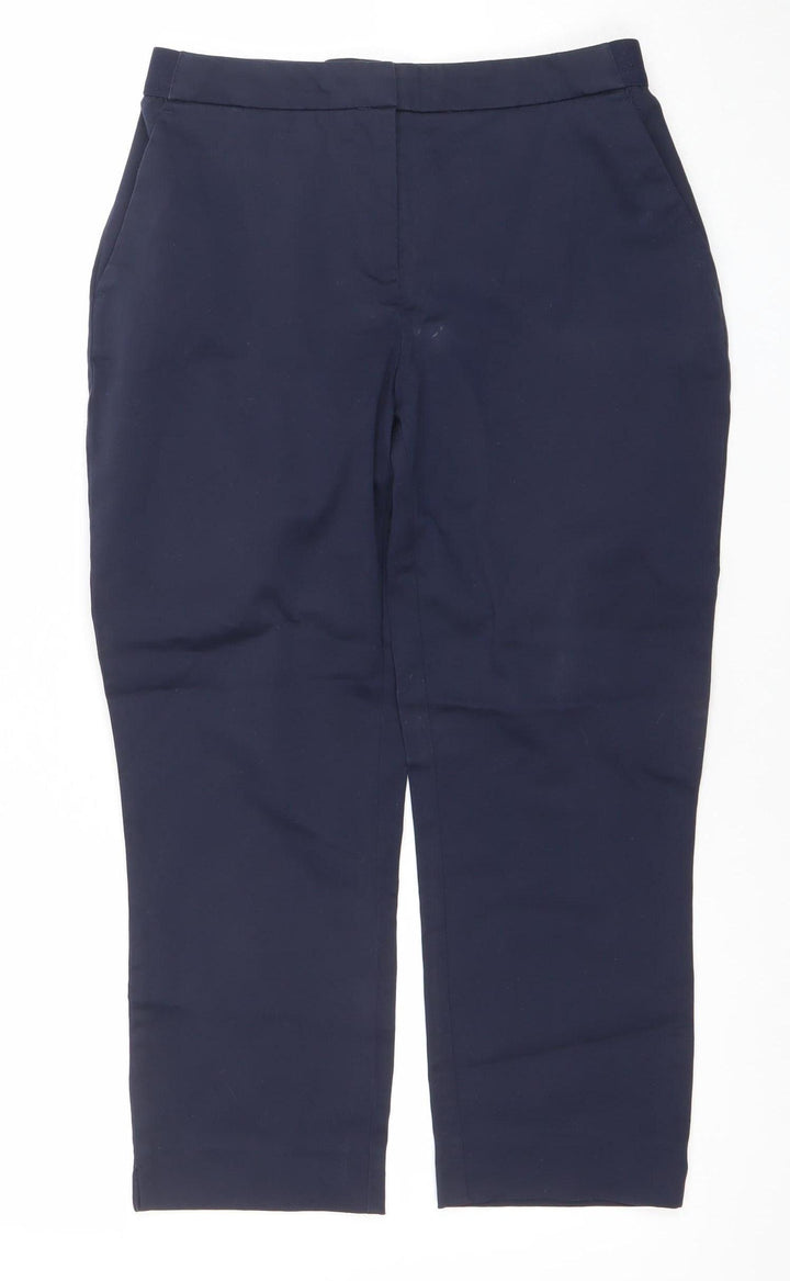 Dunnes Stores Womens Blue Chino Trousers Size 8 Slim Fit Cotton Blend