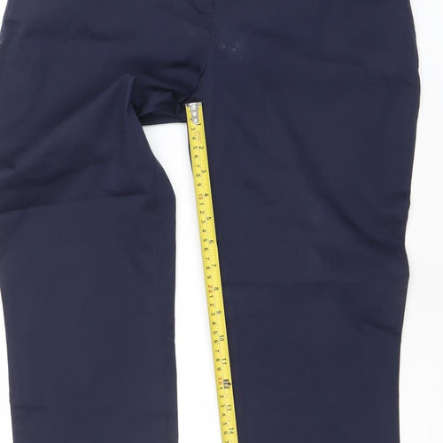 Dunnes Stores Womens Blue Chino Trousers Size 8 Slim Fit Cotton Blend