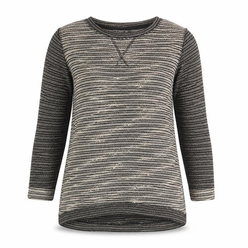 Dunnes Women Black Striped Boat Neck 3/4 Sleeve Pullover Jumper Size S