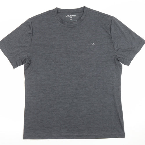 Calvin Klein Men’s Grey Golf T-Shirt L Moisture Wicking Activewear Top