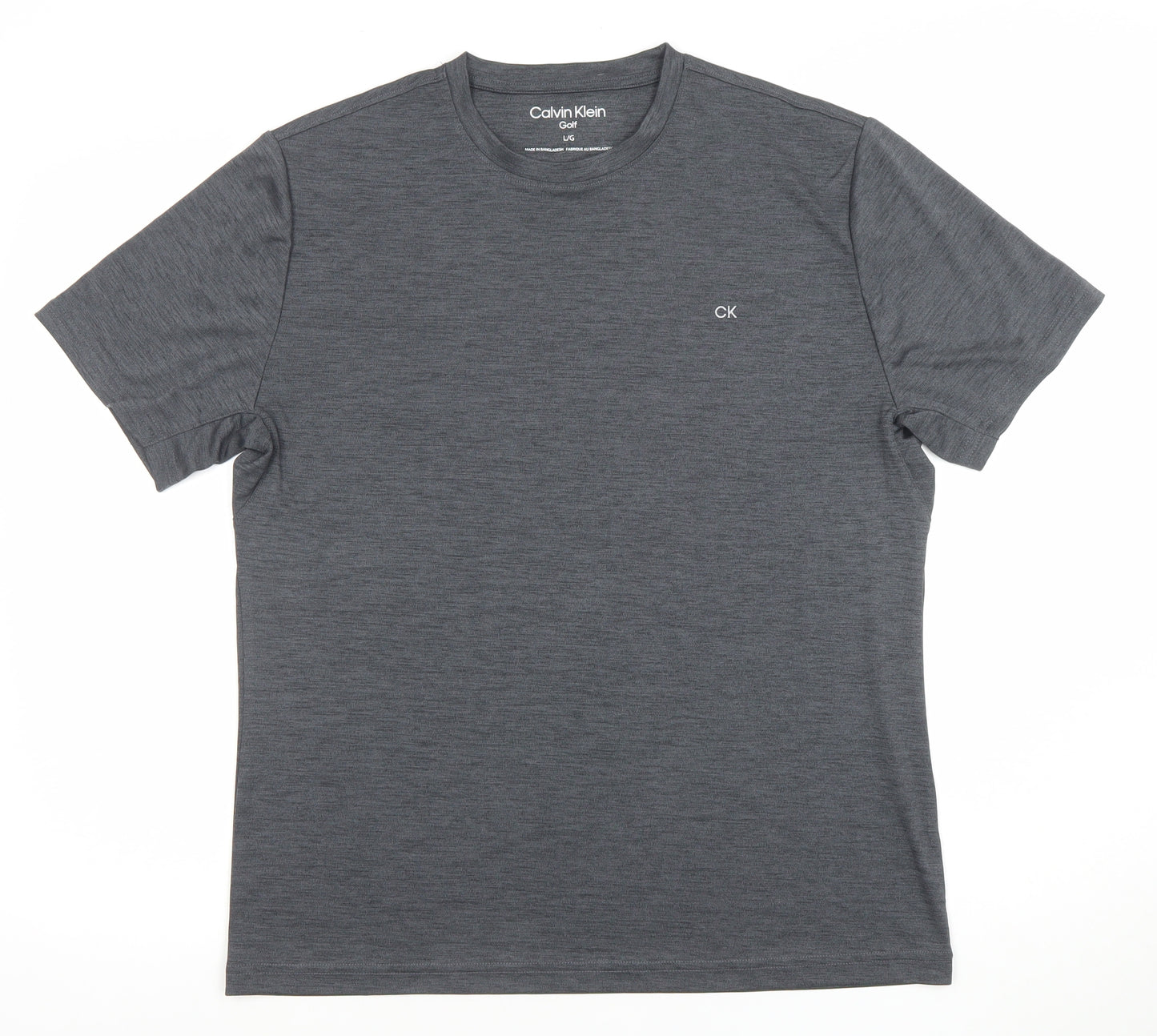 Calvin Klein Men’s Grey Golf T-Shirt L Moisture Wicking Activewear Top
