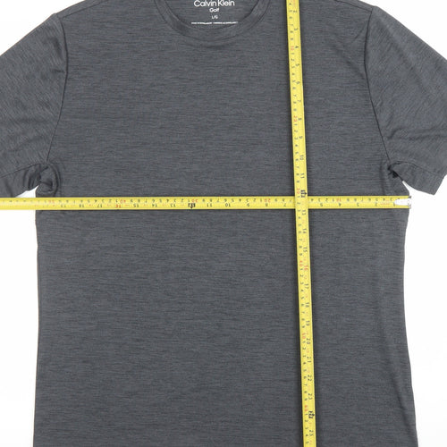 Calvin Klein Men’s Grey Golf T-Shirt L Moisture Wicking Activewear Top
