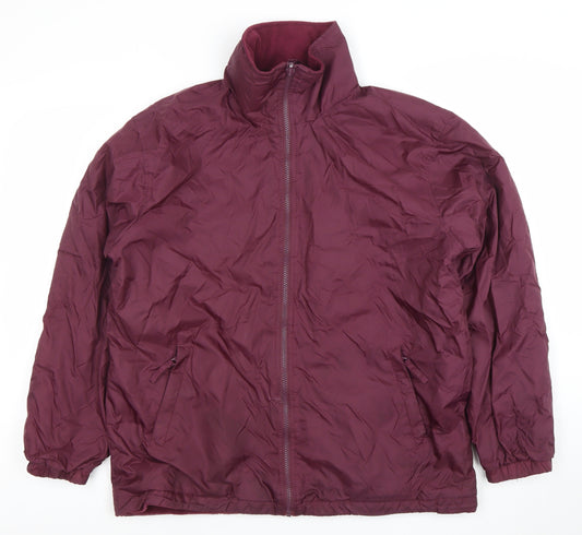 Blue Chaps Men's Red Nylon Full Zip Jacket Size S