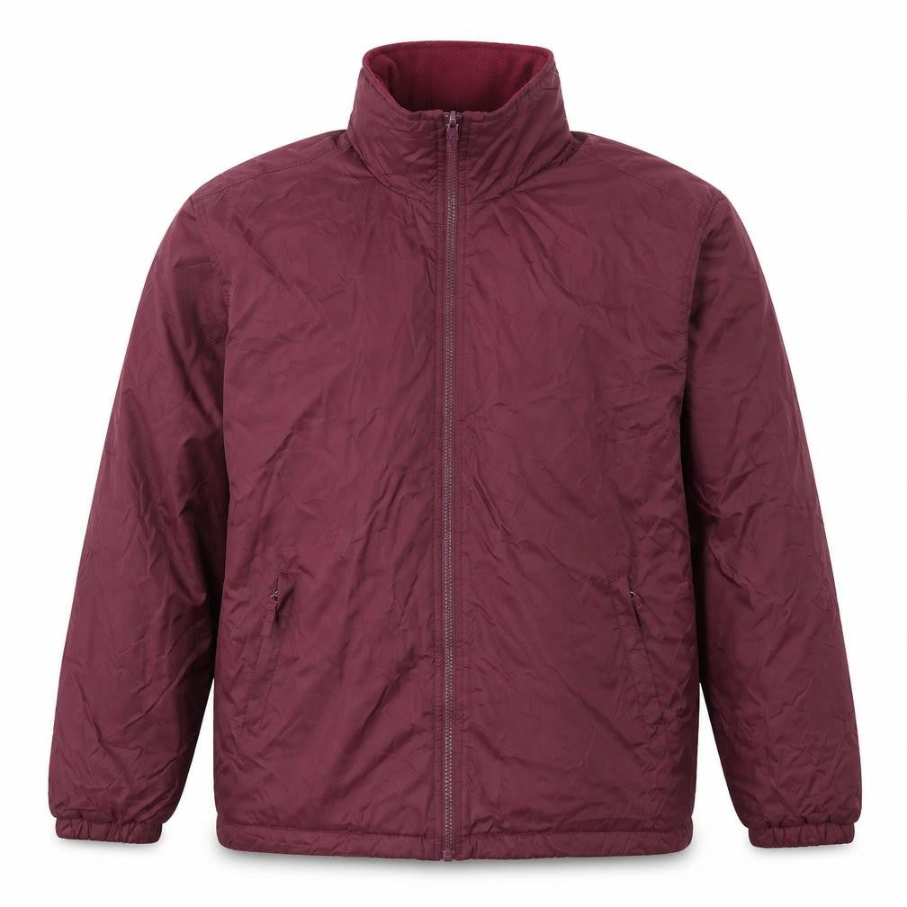 Front view of Blue Chaps Men's Red Nylon Full Zip Jacket, size S