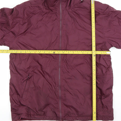 Blue Chaps Men's Red Nylon Full Zip Jacket Size S