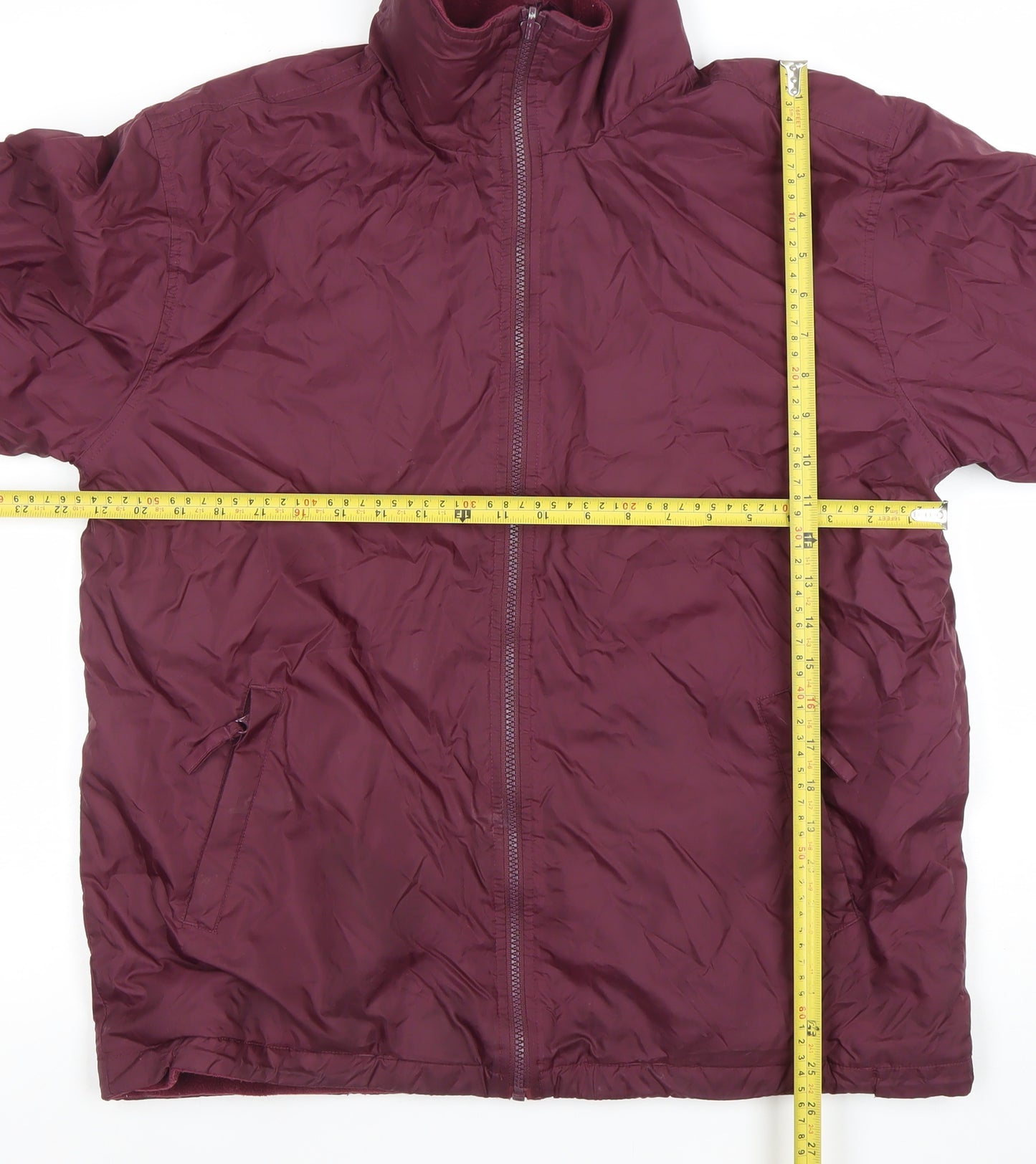 Blue Chaps Men's Red Nylon Full Zip Jacket Size S