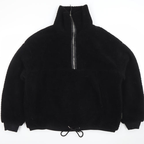 POCO by Pippa Women's Black Fleece 1/2 Zip Pullover Sweatshirt L