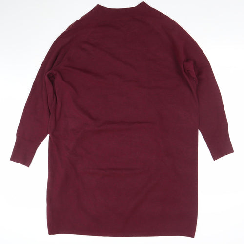Primark Women's Red Knit Sweater Dress XL 3/4 Sleeve Rhinestone