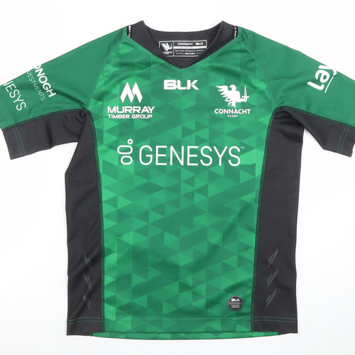 BLK Connacht Rugby Boys Green Short Sleeve Jersey T-Shirt 12 Years