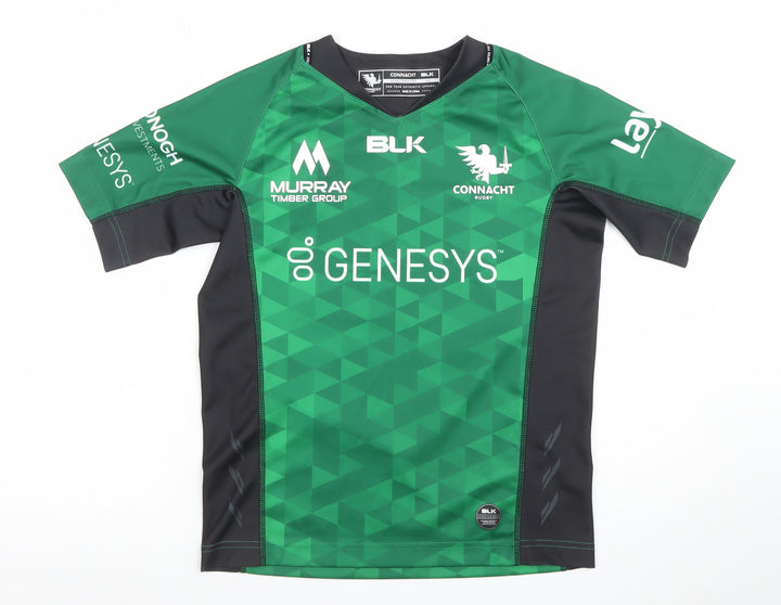 BLK Connacht Rugby Boys Green Short Sleeve Jersey T-Shirt 12 Years