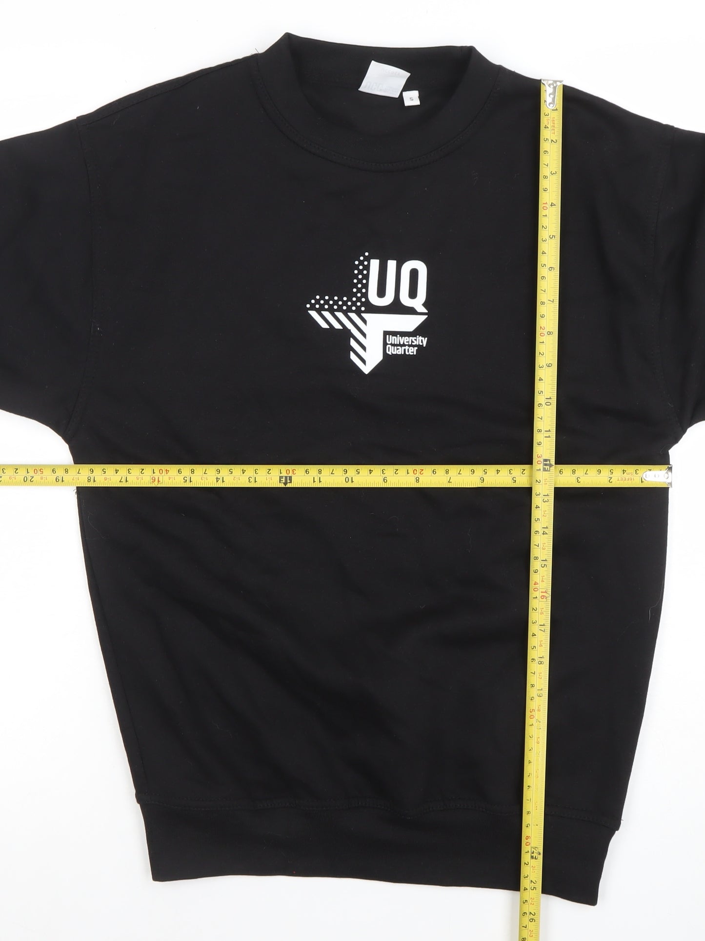 UCC Men’s Black Crew Neck Pullover Sweatshirt S Graphic Logo Regular Fit