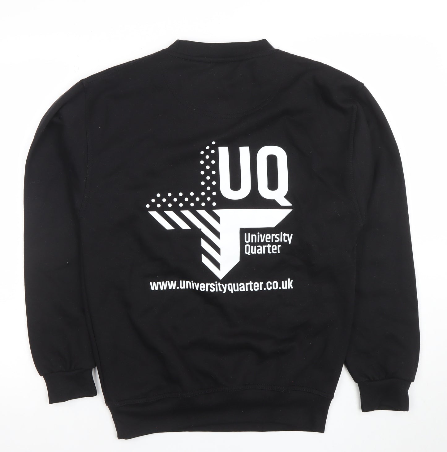 UCC Men’s Black Crew Neck Pullover Sweatshirt S Graphic Logo Regular Fit
