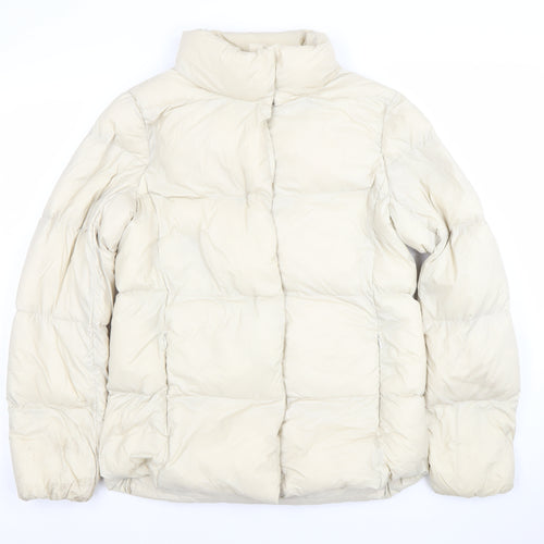 Marks and Spencer Women’s Beige Size 8 Puffer Jacket Quilted Zip Winter Coat
