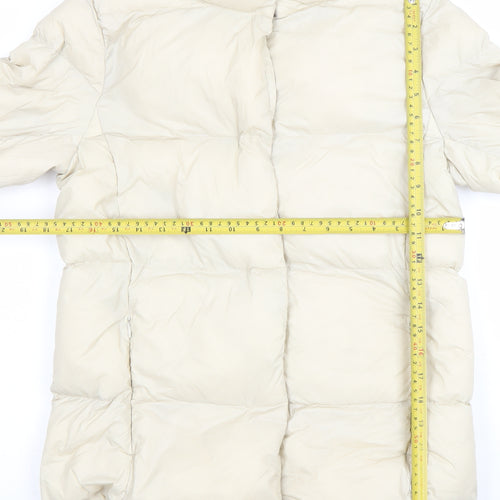 Marks and Spencer Women’s Beige Size 8 Puffer Jacket Quilted Zip Winter Coat