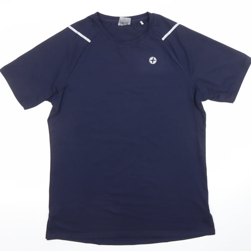 Gym+Coffee Men's Blue L Athletic Fit Short Sleeve Sports T-Shirt