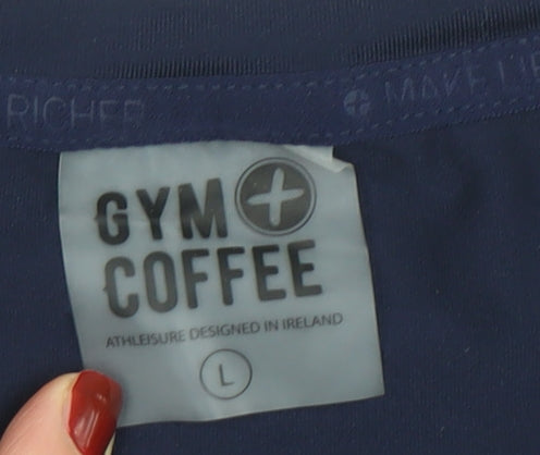 Gym+Coffee Men's Blue L Athletic Fit Short Sleeve Sports T-Shirt