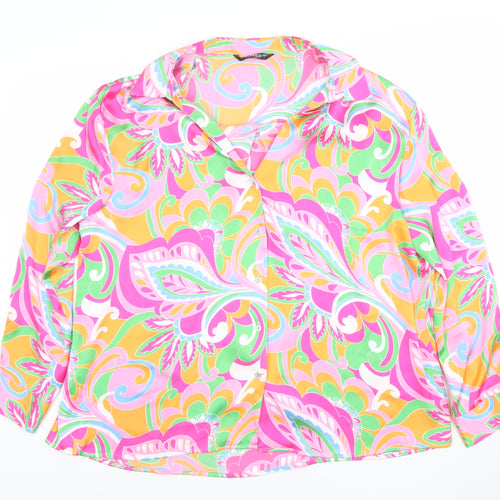 Bonnes Women's Multicoloured Floral Button-Up Blouse L