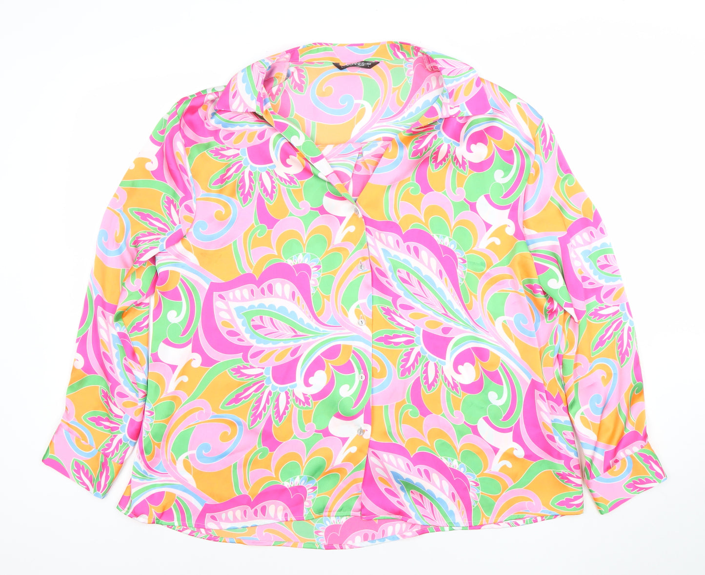 Bonnes Women's Multicoloured Floral Button-Up Blouse L