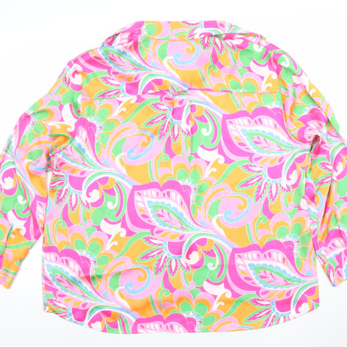 Bonnes Women's Multicoloured Floral Button-Up Blouse L