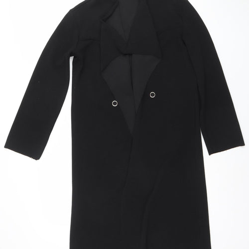 Boohoo Women’s Black Long Classic Coat Size 6