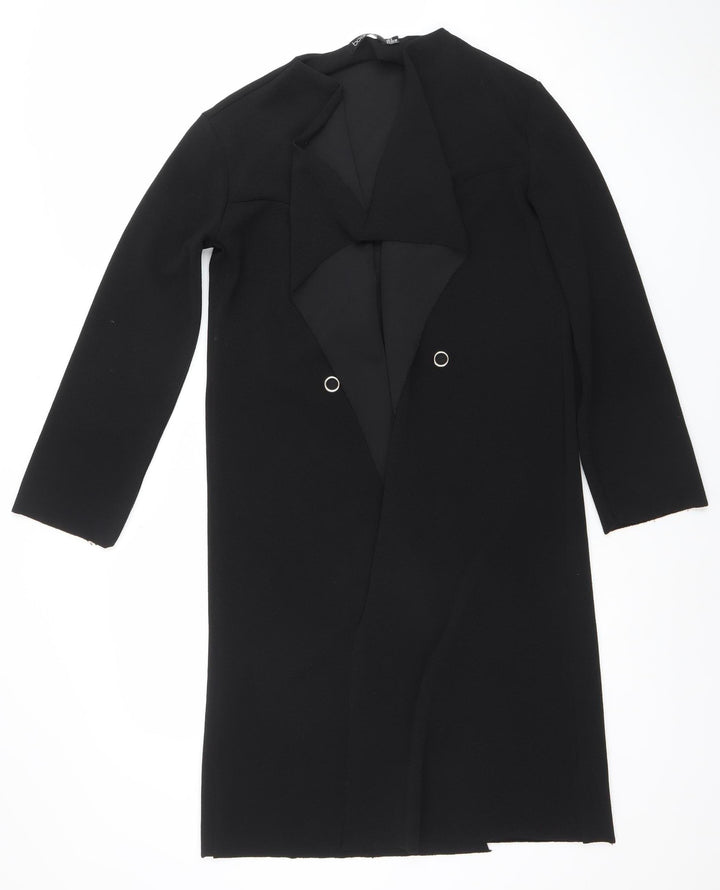 Boohoo Women’s Black Long Classic Coat Size 6