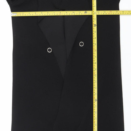 Boohoo Women’s Black Long Classic Coat Size 6