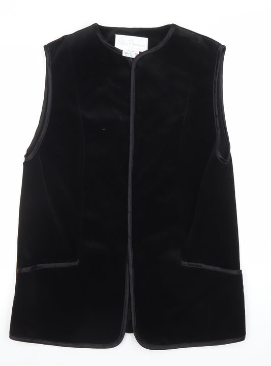 Miss Parisienne Women's Black Velvet Sleeveless Vest Size 12