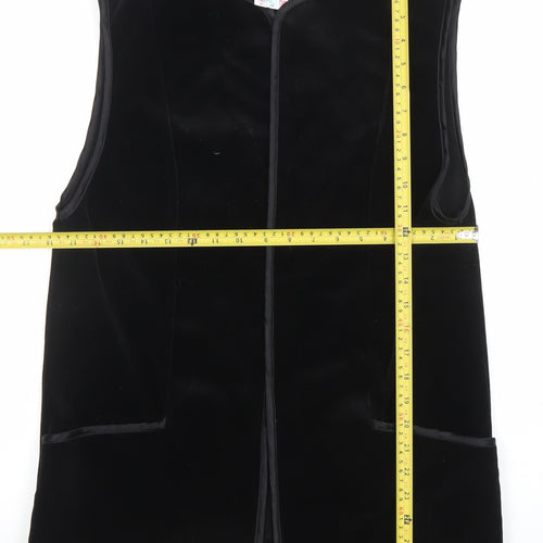 Miss Parisienne Women's Black Velvet Sleeveless Vest Size 12