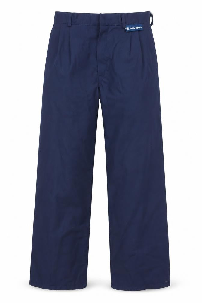Front view of Rolls Royce Men's Navy Blue Regular Fit Workwear Trousers 72R