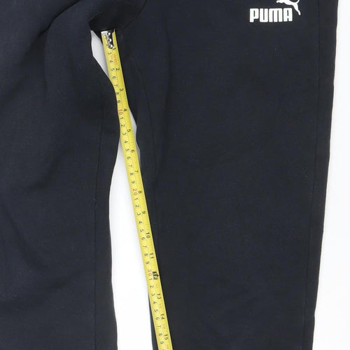 Puma Boys Black Jogger Trousers 13-14 Years Cotton Blend Fleece Sweatpants