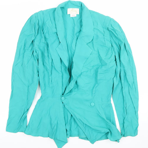 Firm London Women's Green Size 12 Double-Breasted Blazer