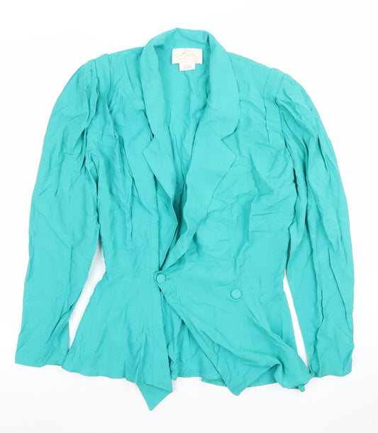 Firm London Women's Green Size 12 Double-Breasted Blazer
