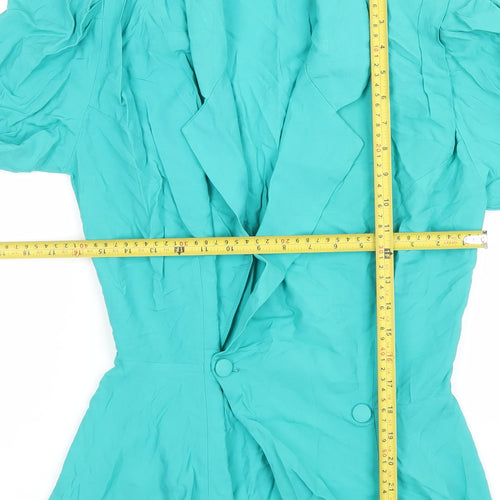Firm London Women's Green Size 12 Double-Breasted Blazer