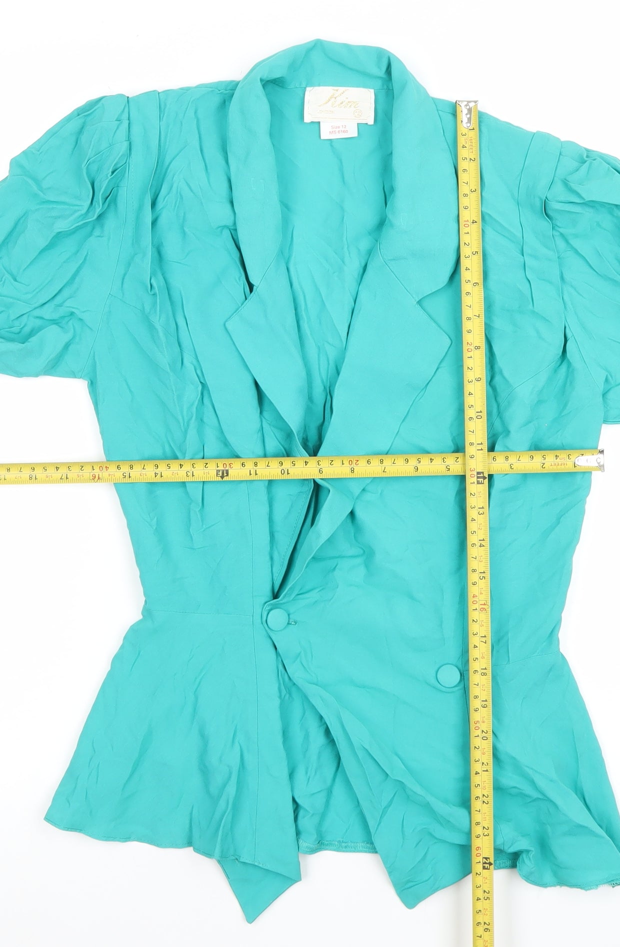 Firm London Women's Green Size 12 Double-Breasted Blazer