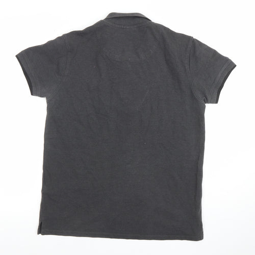 883 Police Men's Grey Slim Fit Cotton Polo Shirt Size M