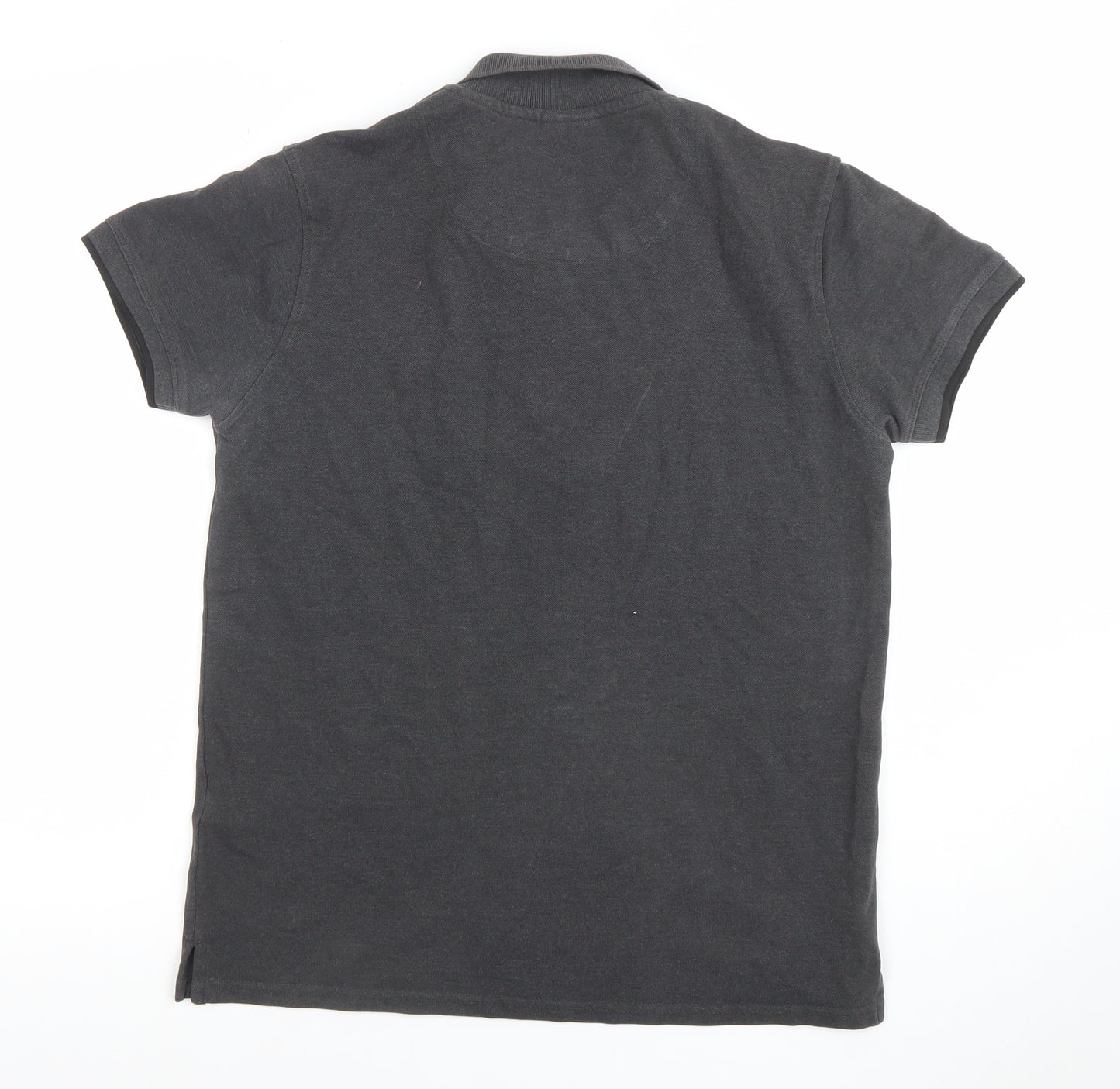 883 Police Men's Grey Slim Fit Cotton Polo Shirt Size M