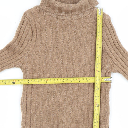 Staring at Stars Womens Beige Roll Neck Ribbed Knit Jumper Size S