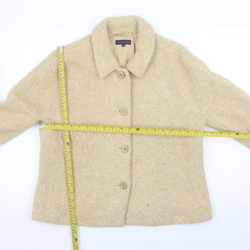Adolfo Dominguez Women Beige Wool Blend Suit Jacket UK 18 Classic Style
