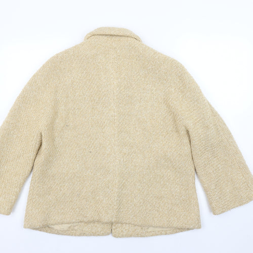 Adolfo Dominguez Women Beige Wool Blend Suit Jacket UK 18 Classic Style