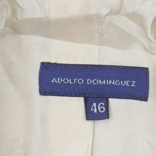 Adolfo Dominguez Women Beige Wool Blend Suit Jacket UK 18 Classic Style