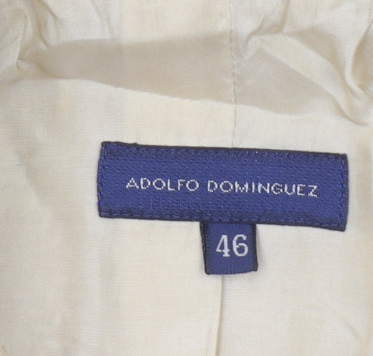 Adolfo Dominguez Women Beige Wool Blend Suit Jacket UK 18 Classic Style