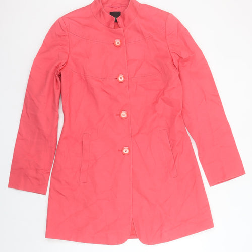 Taifun Women’s Pink Cotton Linen Mid-Length Coat Size 12
