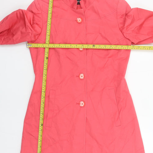 Taifun Women’s Pink Cotton Linen Mid-Length Coat Size 12